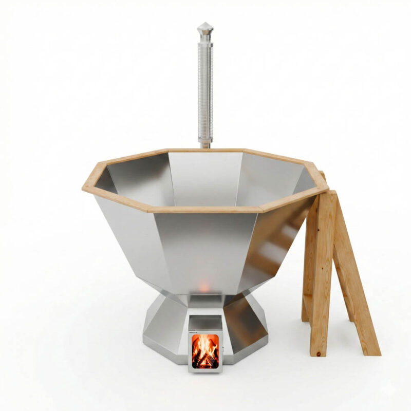 Банный чан с интегрированной печью