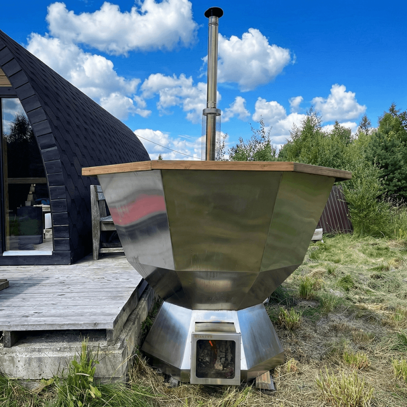 банный чан с интегрированной печью фото