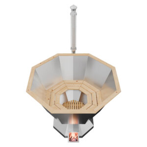 Банный чан с интегрированной печью спереди