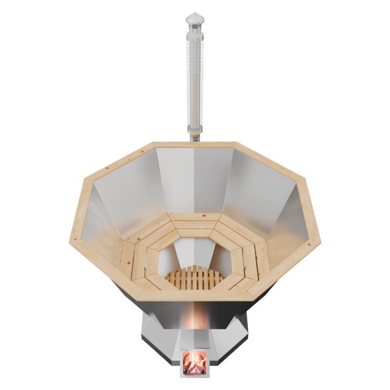 Банный чан с интегрированной печью спереди