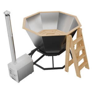 банный чан с печью и лестницей