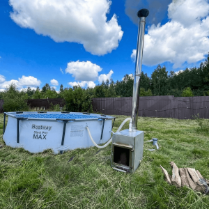 печь для бассейна внешняя со стеклом фото