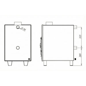 Печь для купели внешняя Фурако лайт 25 кВт размер сзади