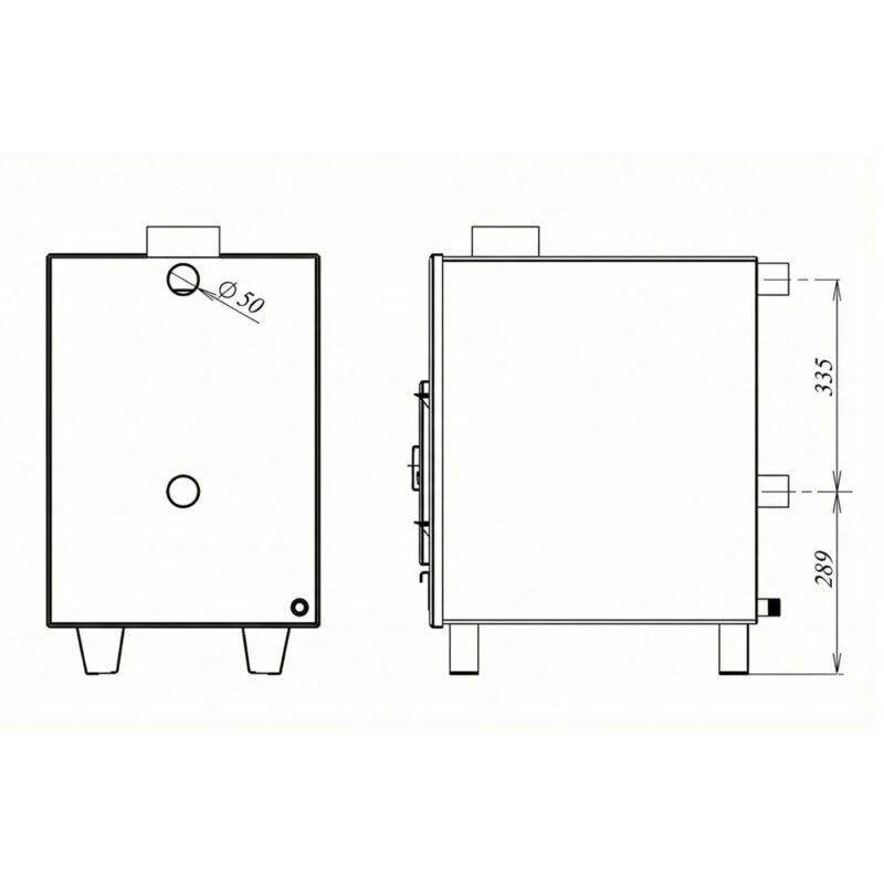 Печь для купели внешняя Фурако лайт 25 кВт размер сзади