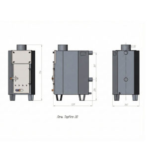 Печь для купели внешняя Top Fire 30 размер