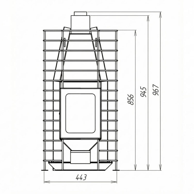 Печь MATEA Enadyn M размер спереди