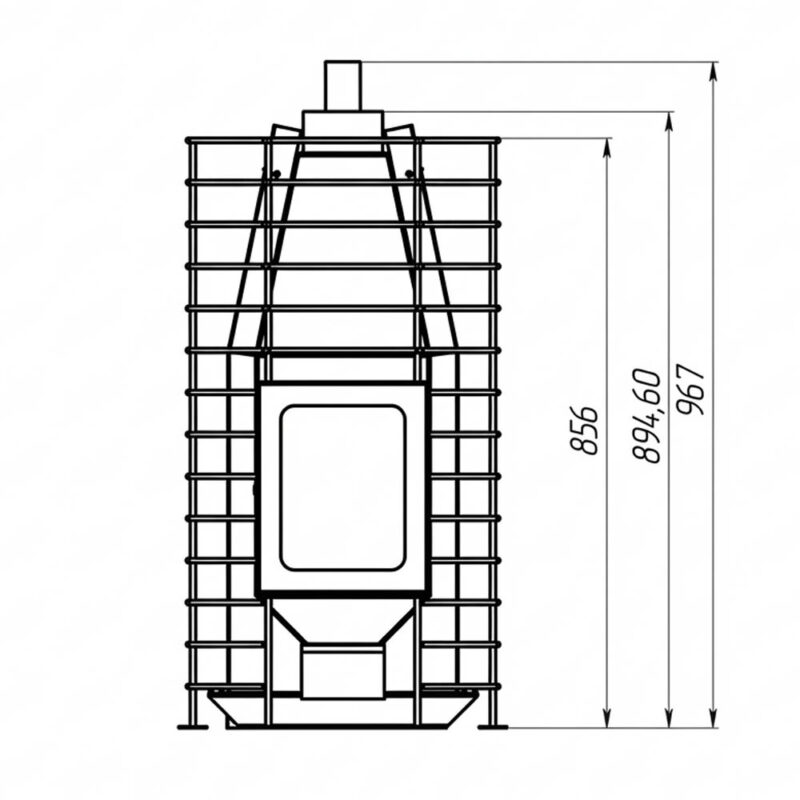 Печь MATEA Enadyn ТЕЛЕСКОП XL размер спереди