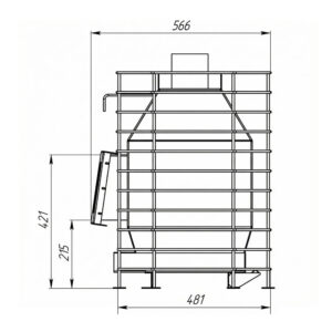 Печь MATEA Valun M размер сбоку