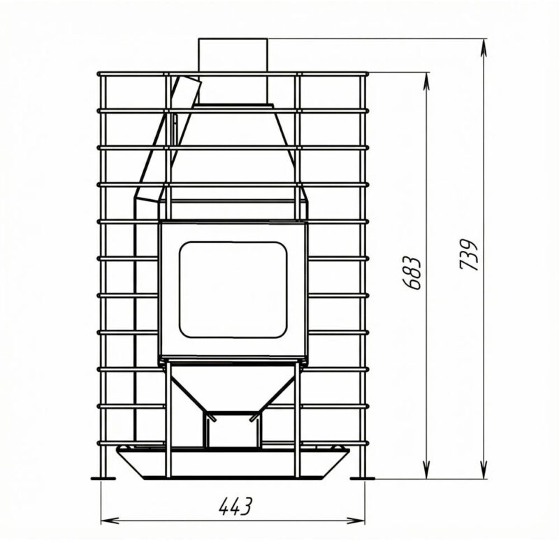 Печь MATEA Valun M размер спереди