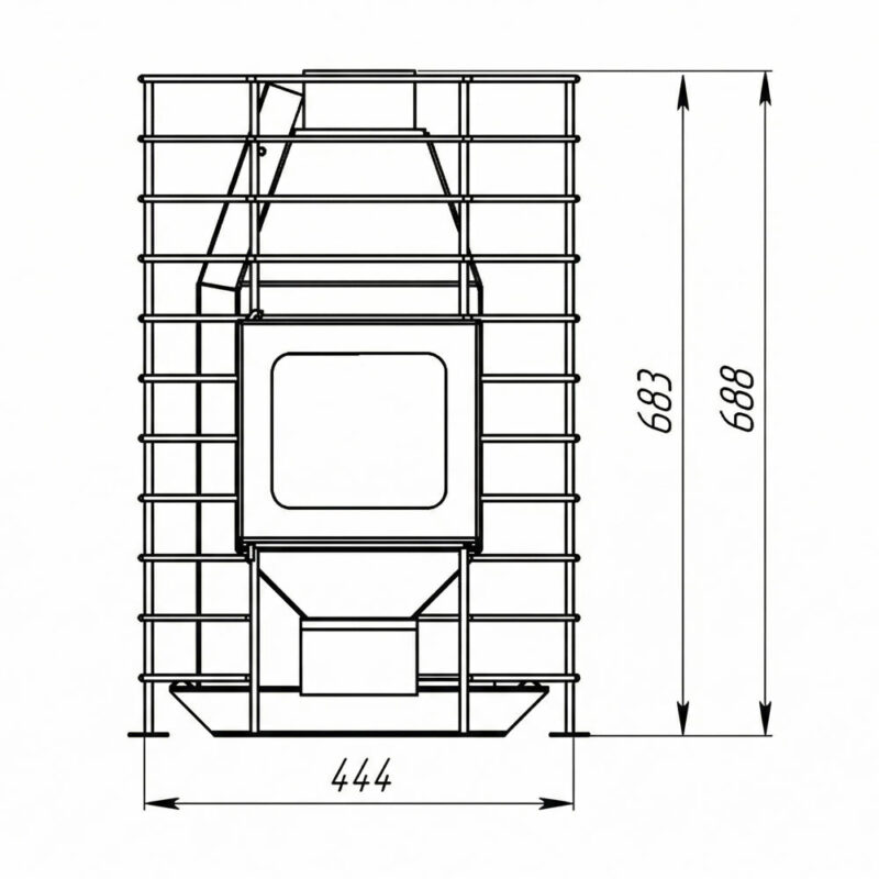 Печь MATEA Valun XL размер спереди