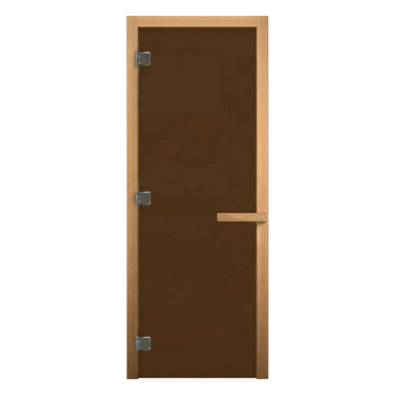 Дверь стеклянная Бронза Матовая 180x70 (8 мм, 3 петли), хвоя