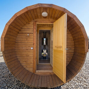 баня бочка 3.5х2.3 метра спереди