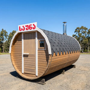 баня бочка 4х2.3 метра спереди